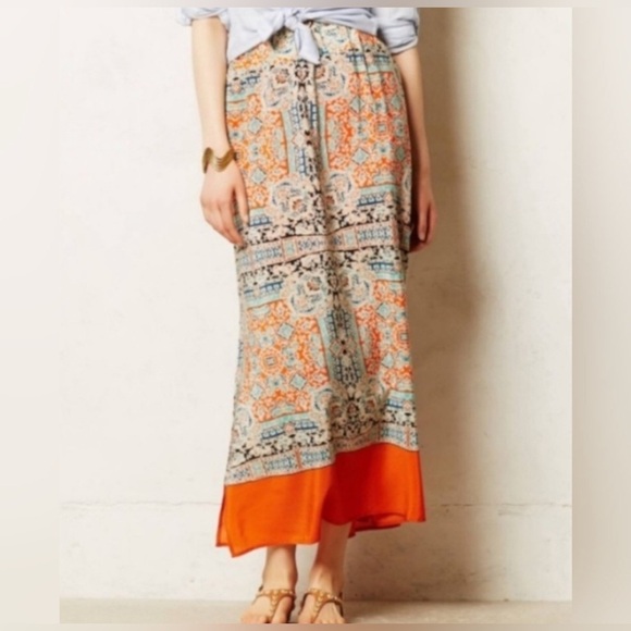 Anthropologie Dresses & Skirts - Anthropologie Vanessa Virginia Palme Silk Maxi Skirt